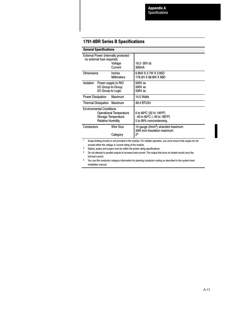 5 6hulhv % 6shflilfdwlrqv | Rockwell Automation 1791-XXXX Discrete I/O AC and DC Block I/O Input and Output Modules User Manual | Page 83 / 98