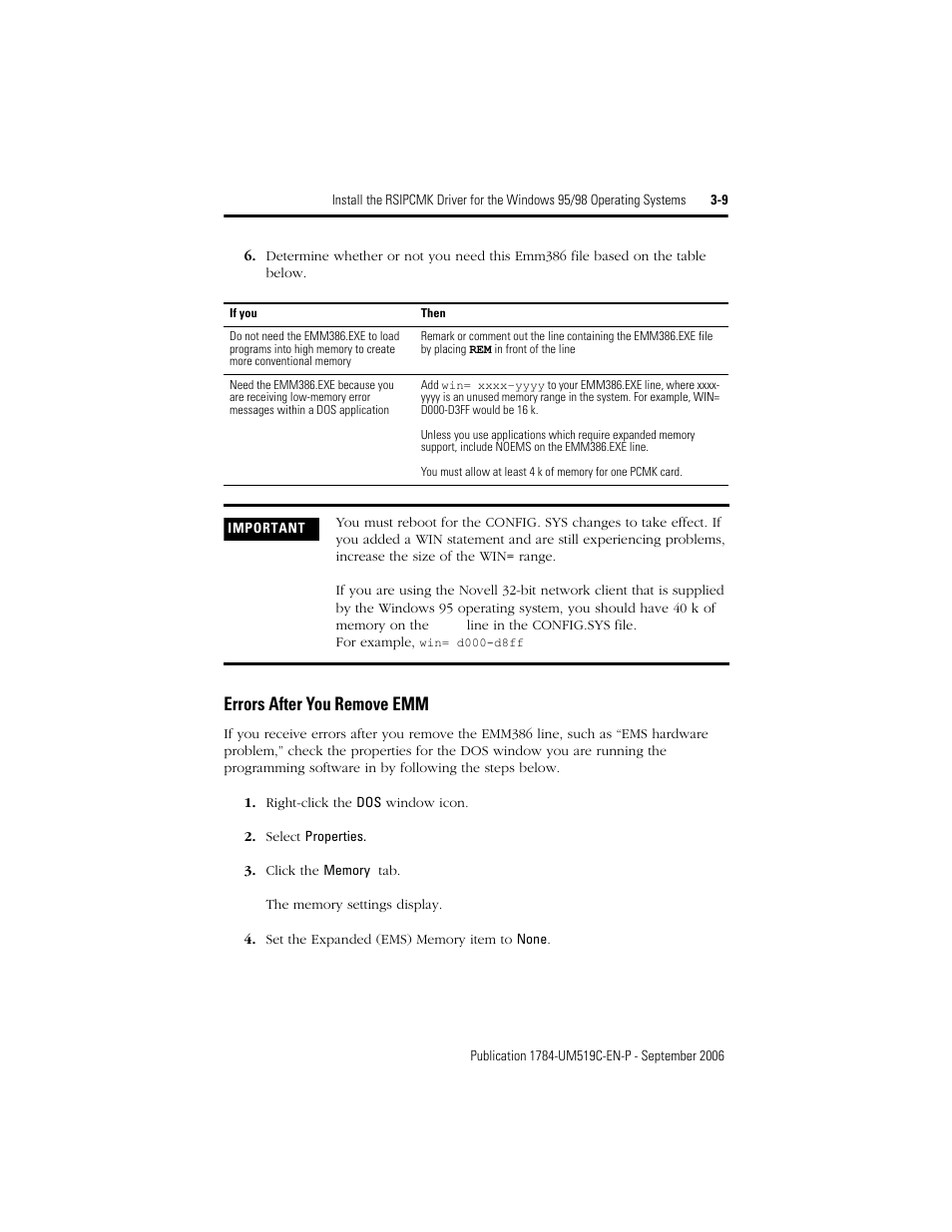 Errors after you remove emm, Errors after you remove emm -9 | Rockwell Automation 1784-PCMK PCMK Communication Card Installation Manual User Manual | Page 29 / 84