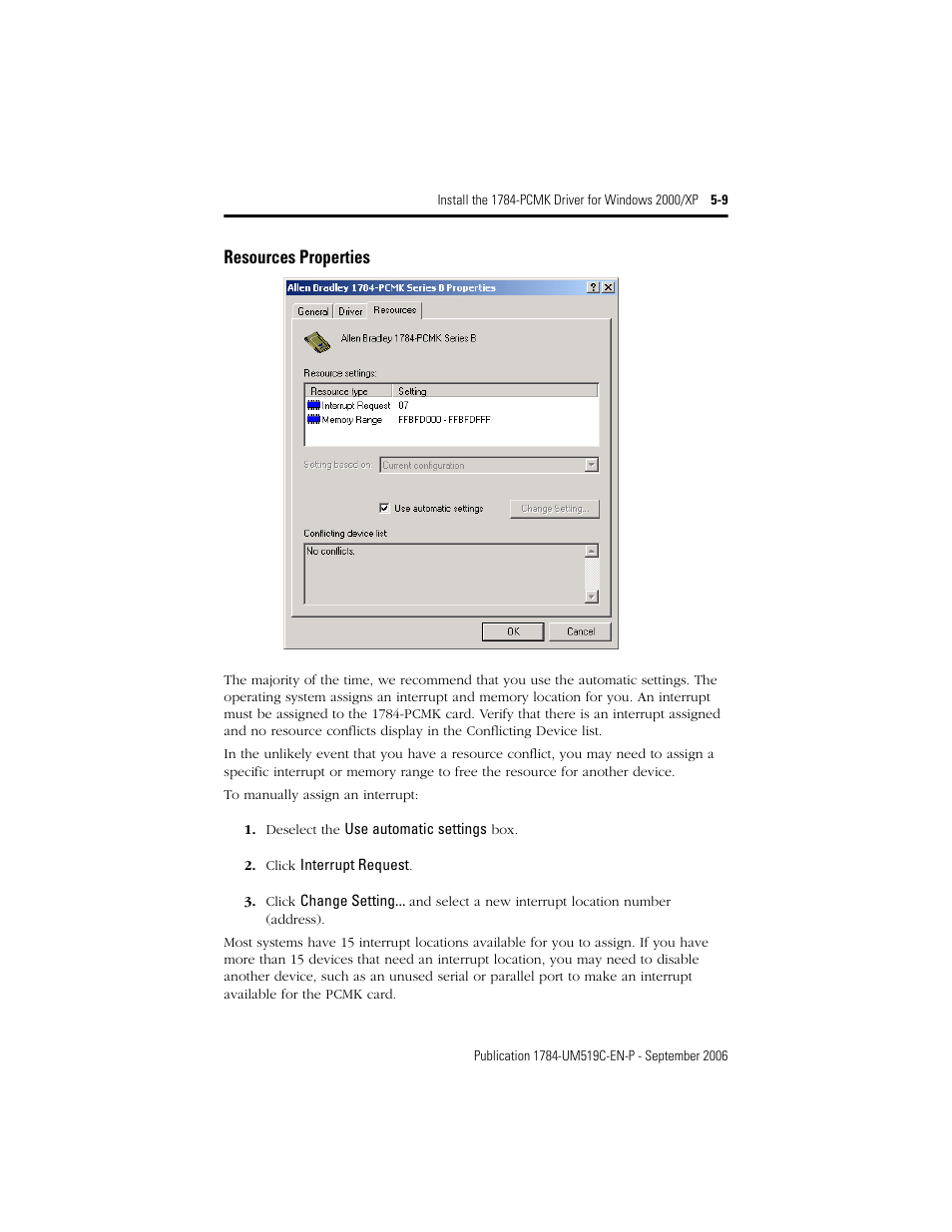 Resources properties, Resources properties -9 | Rockwell Automation 1784-PCMK PCMK Communication Card Installation Manual User Manual | Page 47 / 84