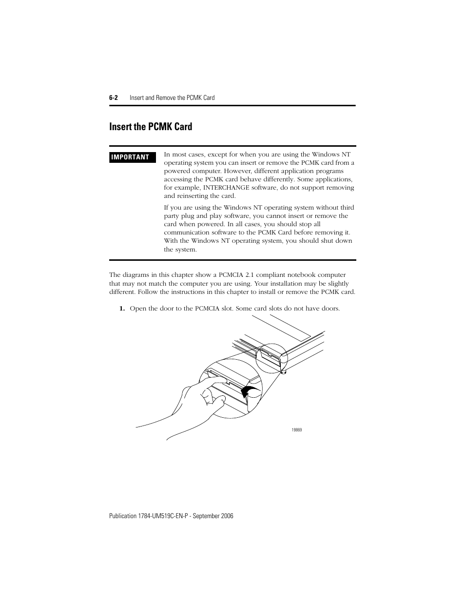 Insert the pcmk card, Insert the pcmk card -2 | Rockwell Automation 1784-PCMK PCMK Communication Card Installation Manual User Manual | Page 56 / 84
