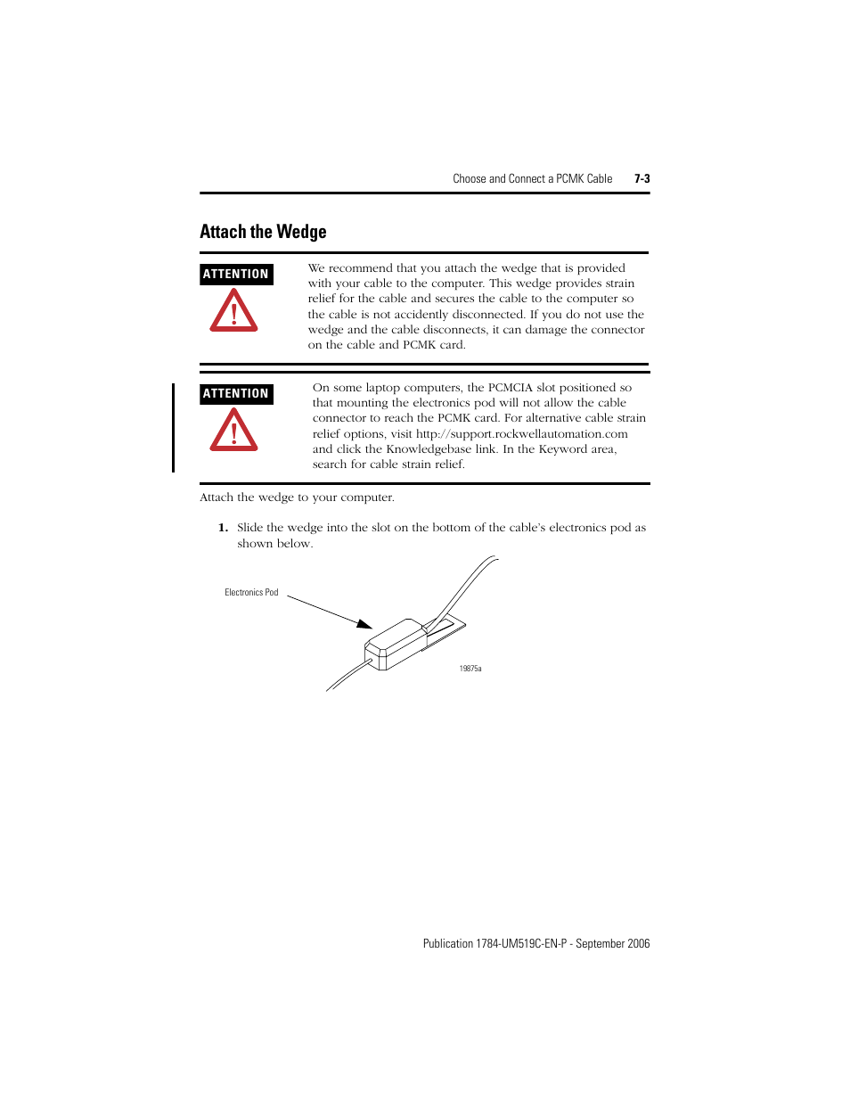 Attach the wedge, Attach the wedge -3 | Rockwell Automation 1784-PCMK PCMK Communication Card Installation Manual User Manual | Page 61 / 84
