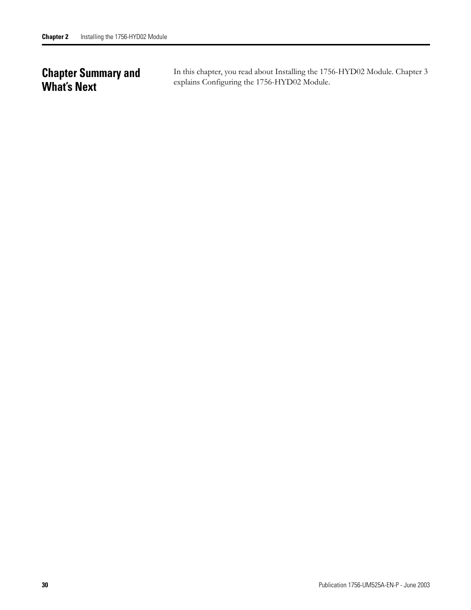 Chapter summary and what’s next | Rockwell Automation 1756-HYD02 ControlLogix Hydraulic Servo Module User Manual | Page 30 / 98