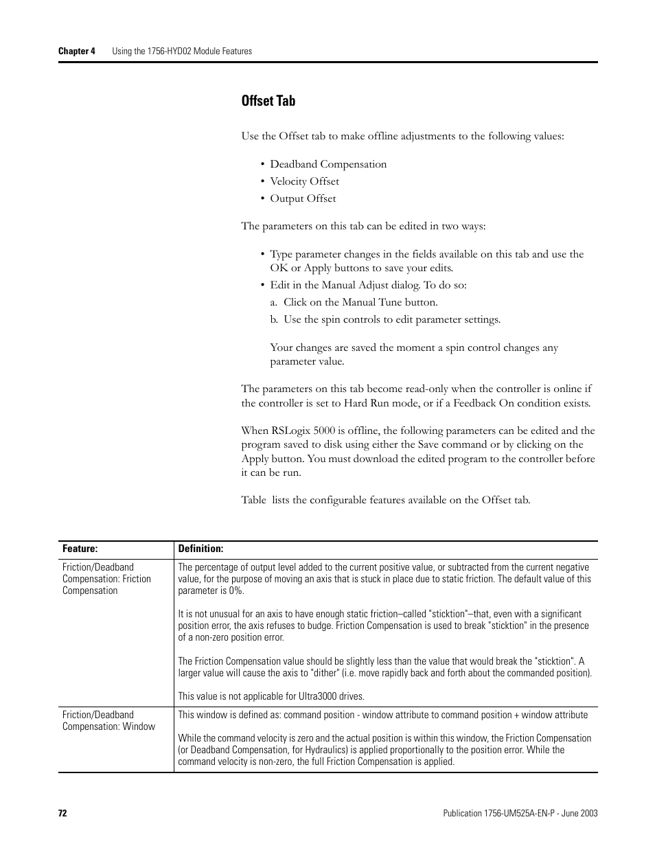 Offset tab | Rockwell Automation 1756-HYD02 ControlLogix Hydraulic Servo Module User Manual | Page 72 / 98