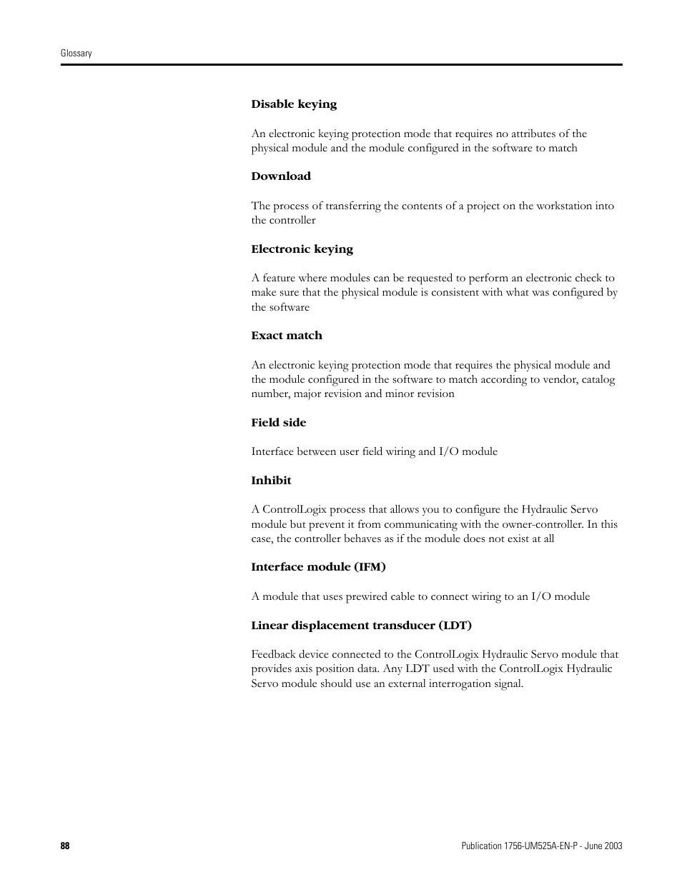 Rockwell Automation 1756-HYD02 ControlLogix Hydraulic Servo Module User Manual | Page 88 / 98