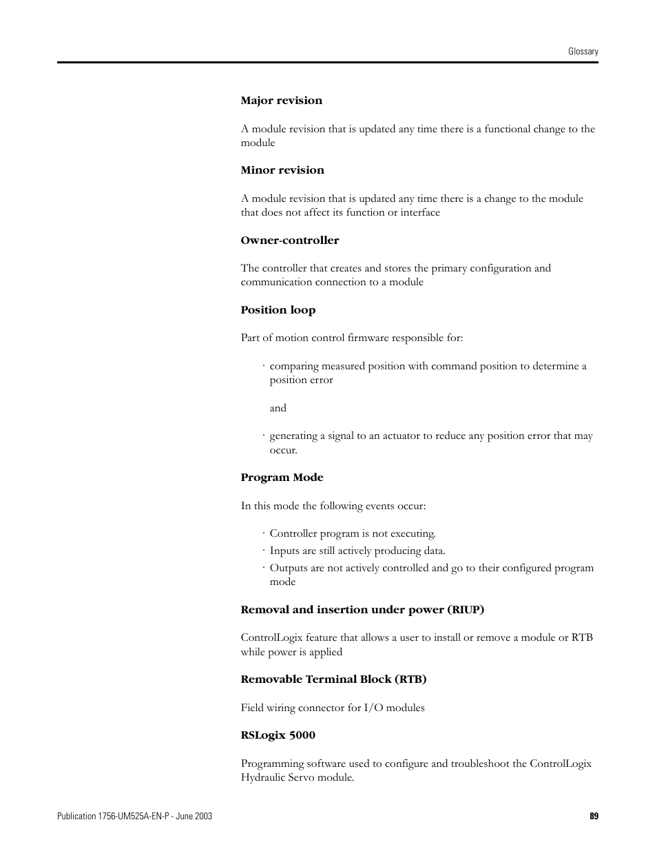 Rockwell Automation 1756-HYD02 ControlLogix Hydraulic Servo Module User Manual | Page 89 / 98
