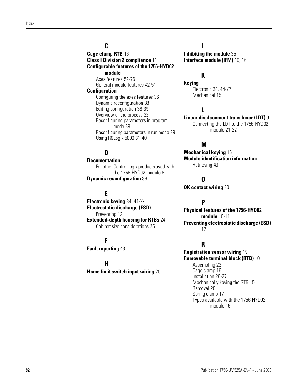 Rockwell Automation 1756-HYD02 ControlLogix Hydraulic Servo Module User Manual | Page 92 / 98