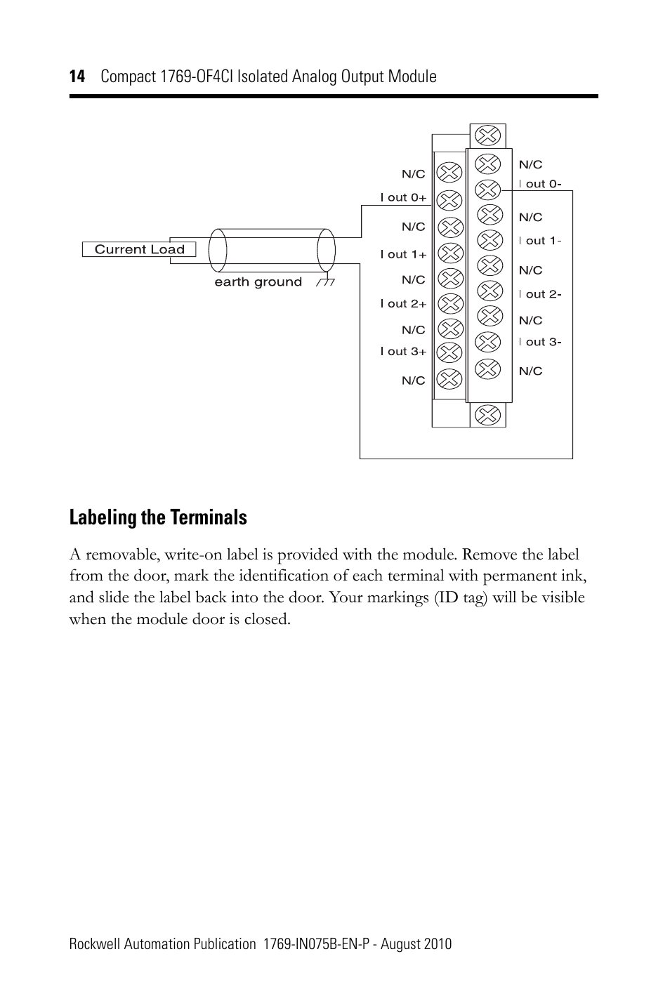 Labeling the terminals | Rockwell Automation 1769-OF4CI CompactLogix 1769-OF4CI Module User Manual | Page 14 / 28