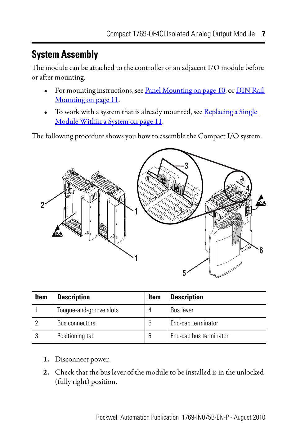 System assembly | Rockwell Automation 1769-OF4CI CompactLogix 1769-OF4CI Module User Manual | Page 7 / 28