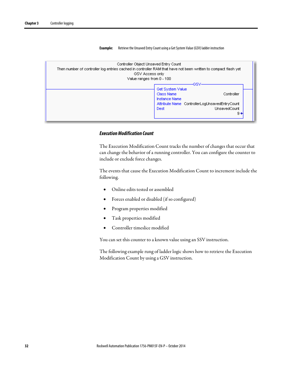 Rockwell Automation Logix5000 Controllers Controller Information and Status Programming Manual User Manual | Page 32 / 59
