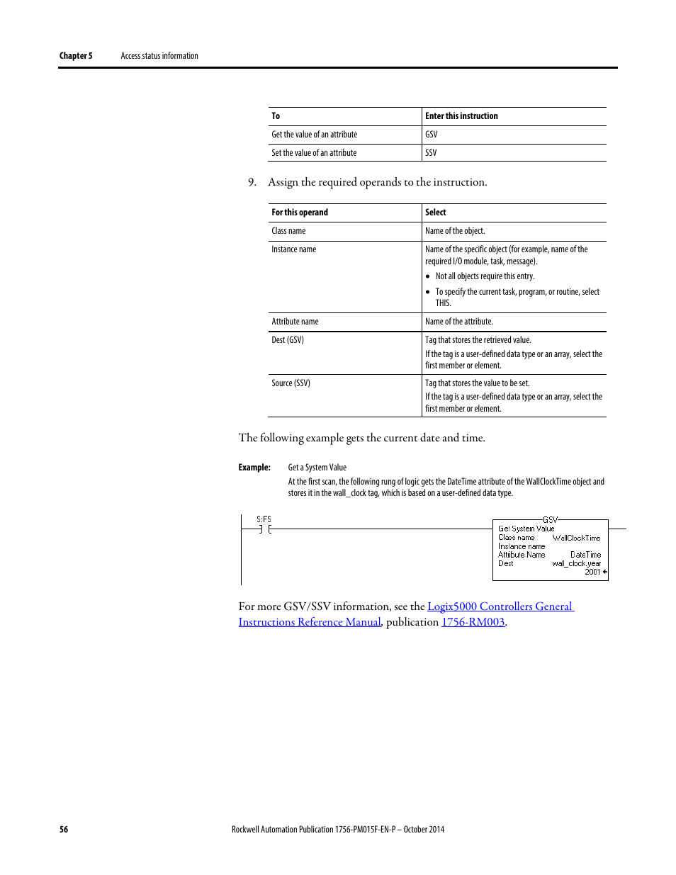 Rockwell Automation Logix5000 Controllers Controller Information and Status Programming Manual User Manual | Page 56 / 59