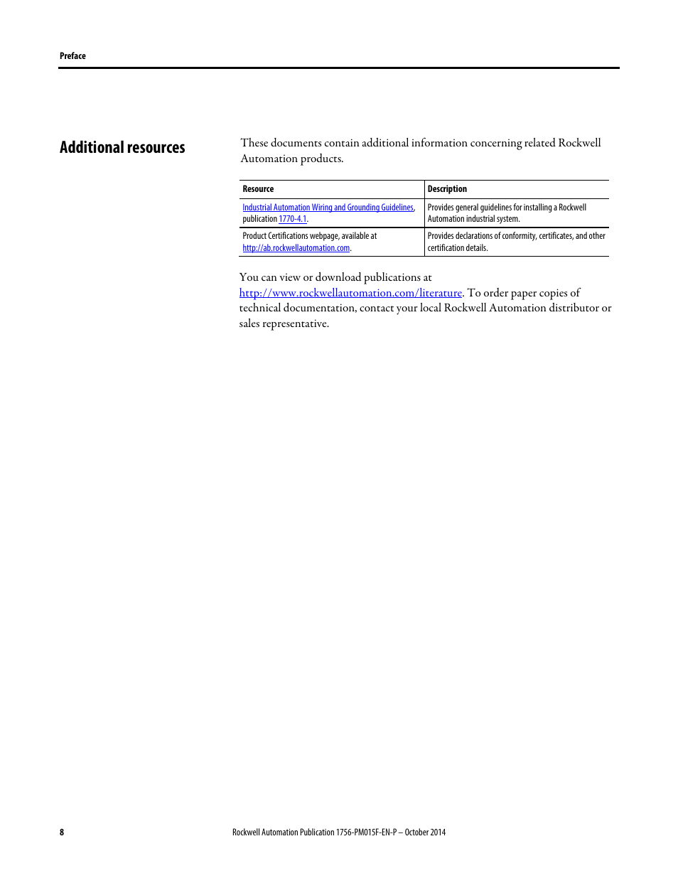 Additional resources | Rockwell Automation Logix5000 Controllers Controller Information and Status Programming Manual User Manual | Page 8 / 59