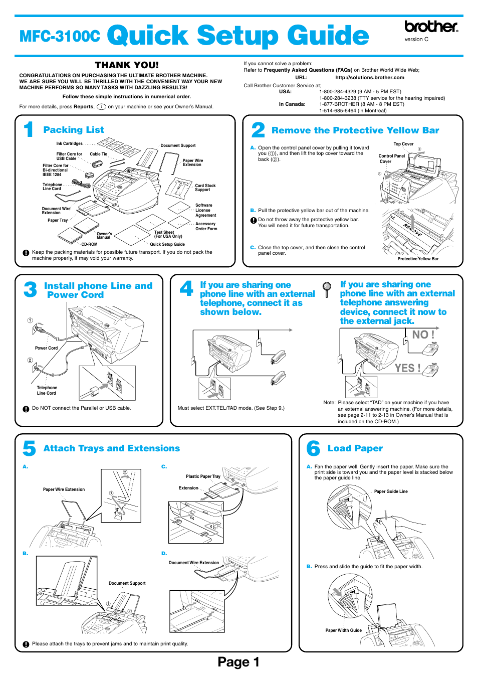 Brother MFC-3100C User Manual | 6 pages