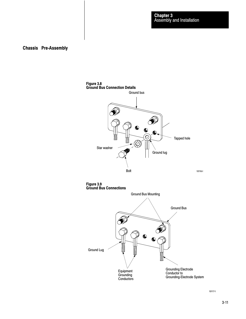 3ć11, Assembly and installation chapter 3, Chassis prećassembly | Rockwell Automation 1772-LV,D17726.6.1 A and I MNL MINI-PLC-2/15 PROCESSO User Manual | Page 31 / 94