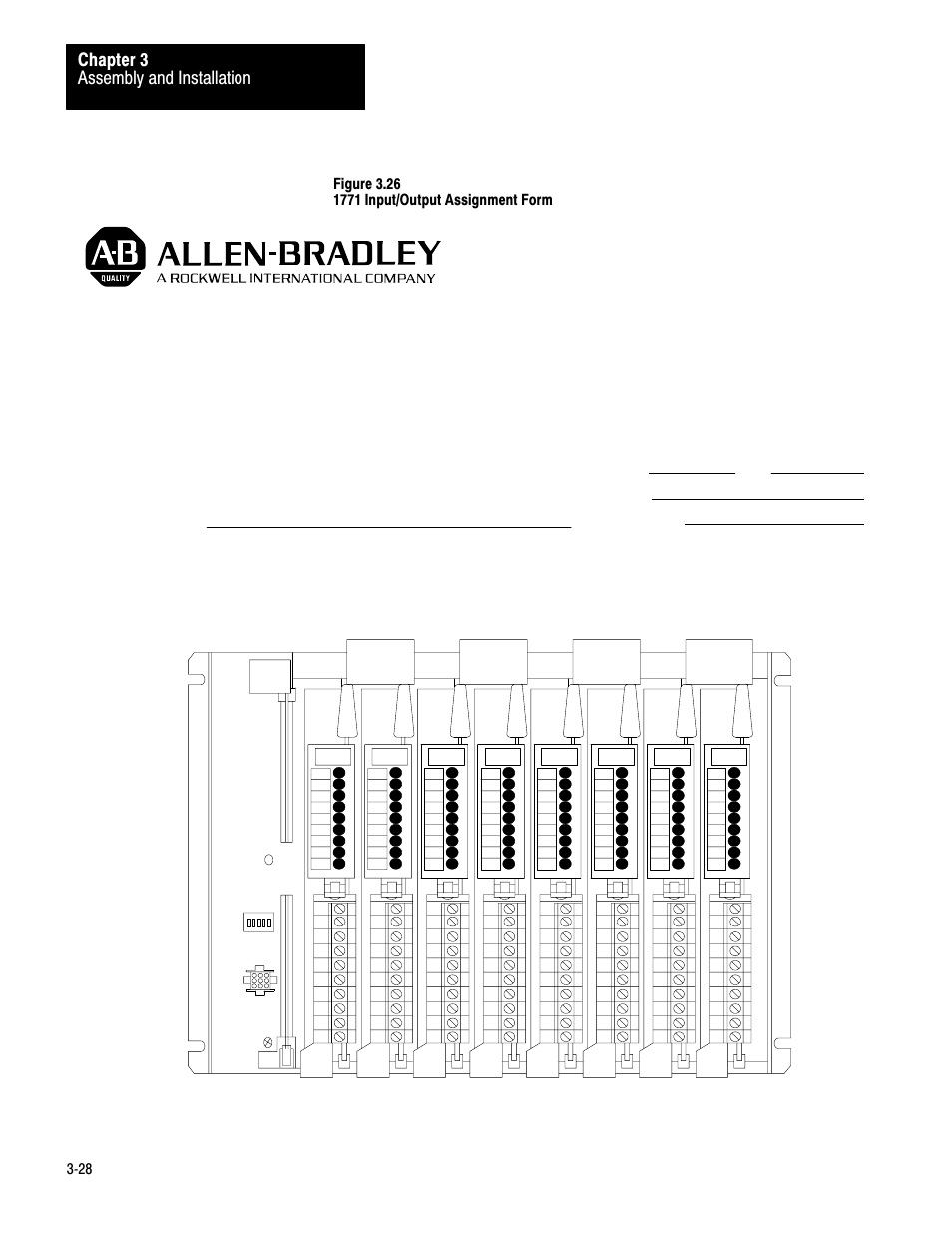 Assembly and installation chapter 3 | Rockwell Automation 1772-LV,D17726.6.1 A and I MNL MINI-PLC-2/15 PROCESSO User Manual | Page 48 / 94