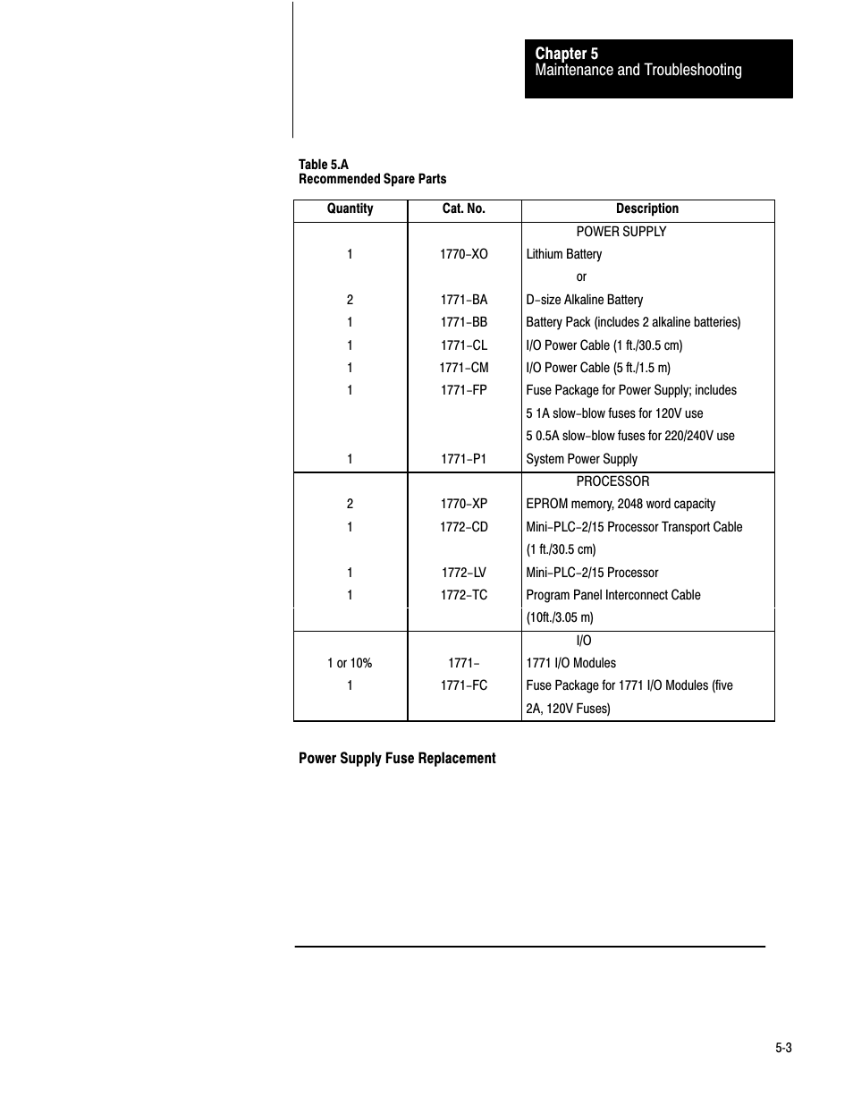 Rockwell Automation 1772-LV,D17726.6.1 A and I MNL MINI-PLC-2/15 PROCESSO User Manual | Page 73 / 94