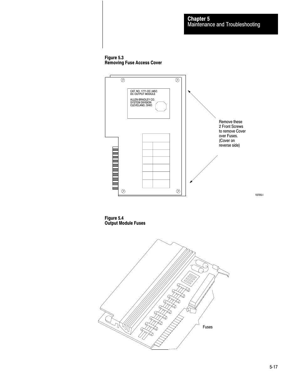 Maintenance and troubleshooting chapter 5 | Rockwell Automation 1772-LV,D17726.6.1 A and I MNL MINI-PLC-2/15 PROCESSO User Manual | Page 87 / 94