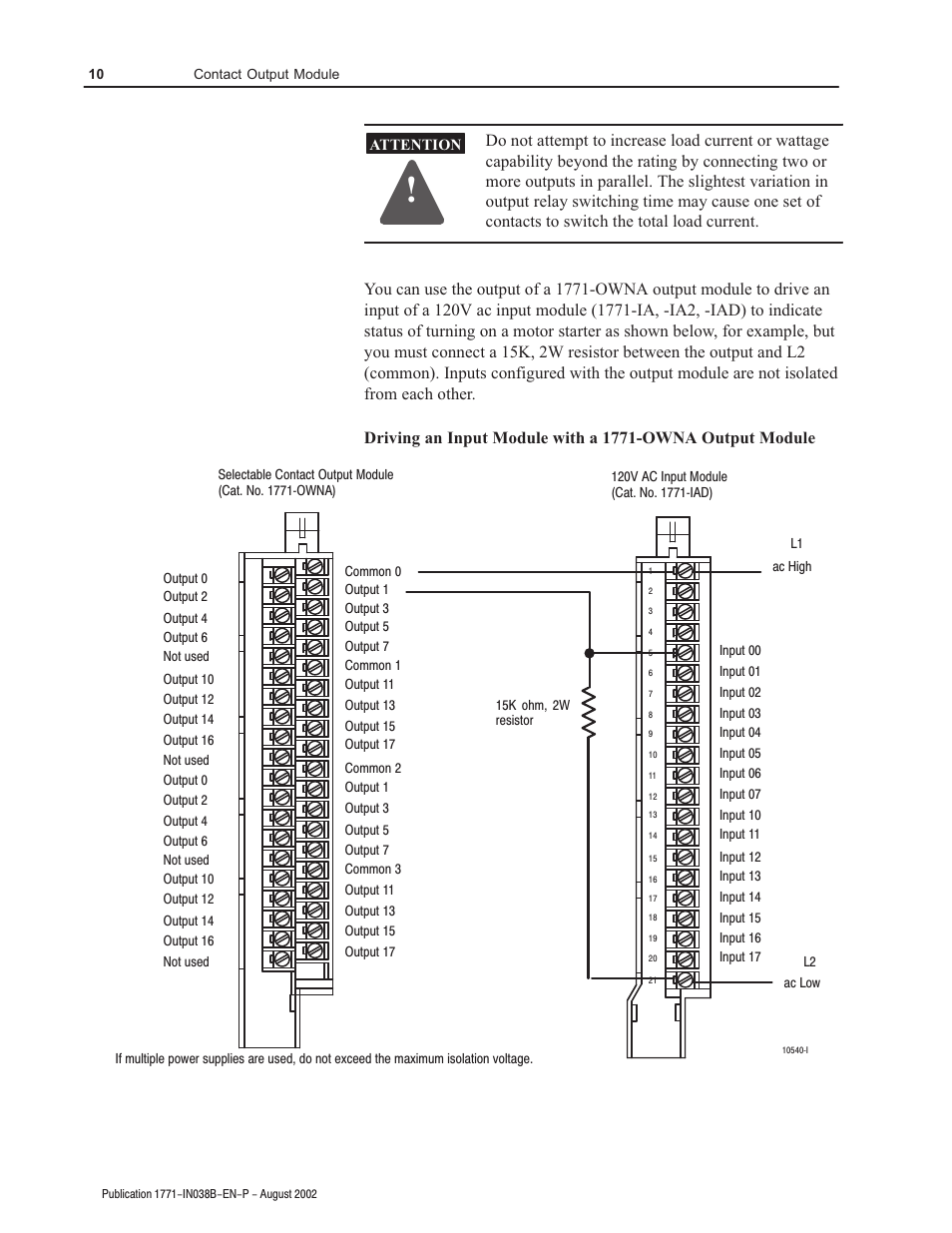 Rockwell Automation 1771-OWNA Contact Output Module Installation Instructions User Manual | Page 10 / 16