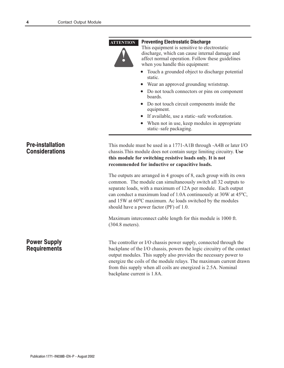 Rockwell Automation 1771-OWNA Contact Output Module Installation Instructions User Manual | Page 4 / 16