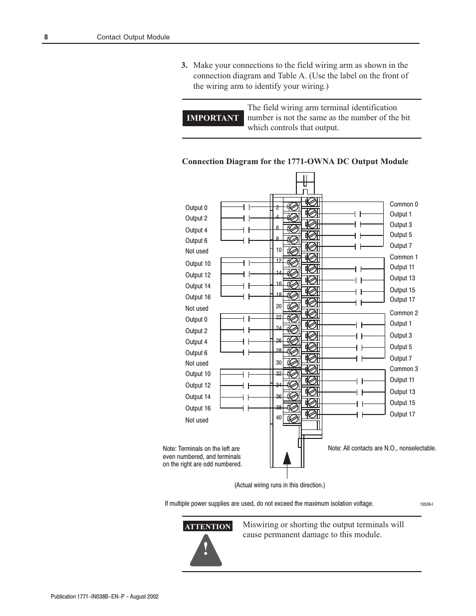 Rockwell Automation 1771-OWNA Contact Output Module Installation Instructions User Manual | Page 8 / 16