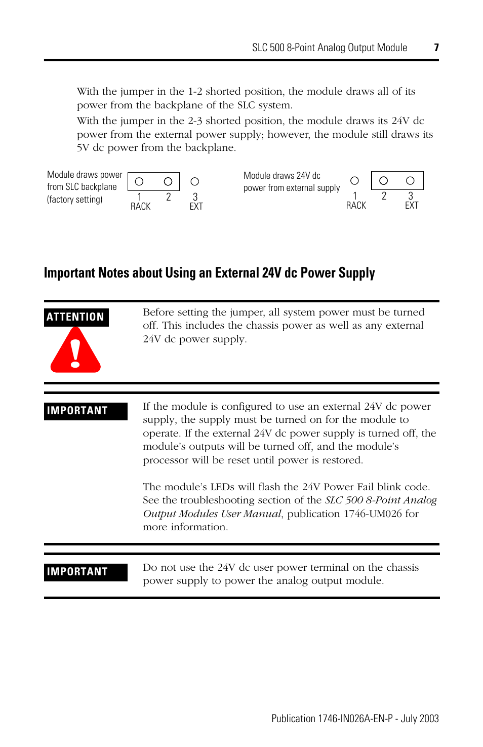 Rockwell Automation 1746-NO8V SLC 500 8-Point Analog Output Module User Manual | Page 7 / 20