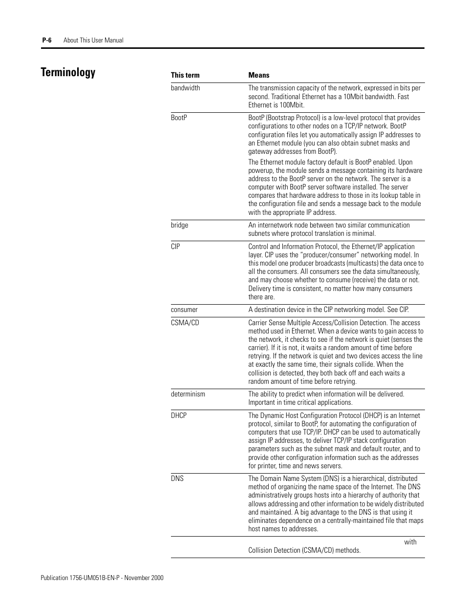 Terminology | Rockwell Automation 1756-ENET/B ControlLogix Ethernet Communication Interface Module User Manual User Manual | Page 12 / 122