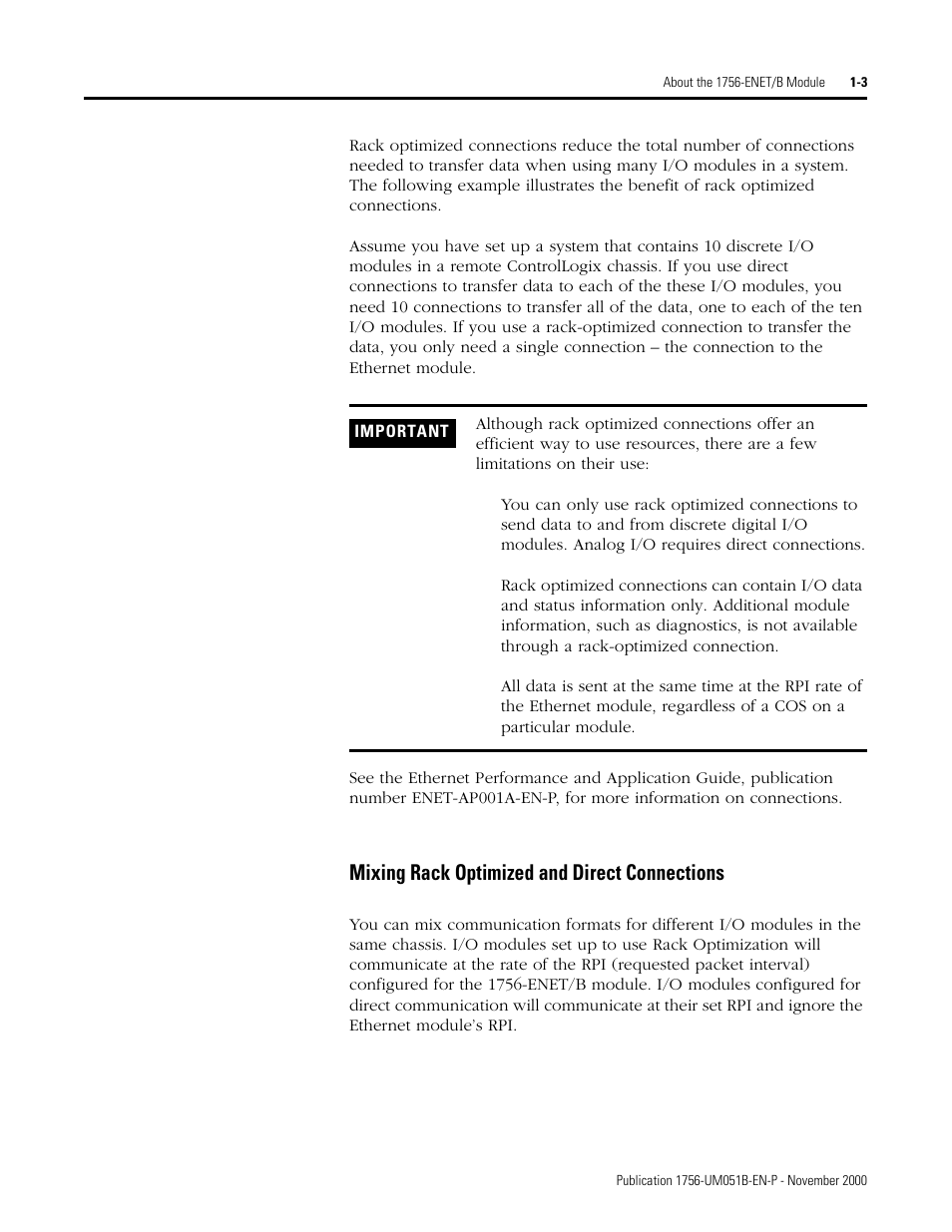 Mixing rack optimized and direct connections -3, Mixing rack optimized and direct connections | Rockwell Automation 1756-ENET/B ControlLogix Ethernet Communication Interface Module User Manual User Manual | Page 21 / 122