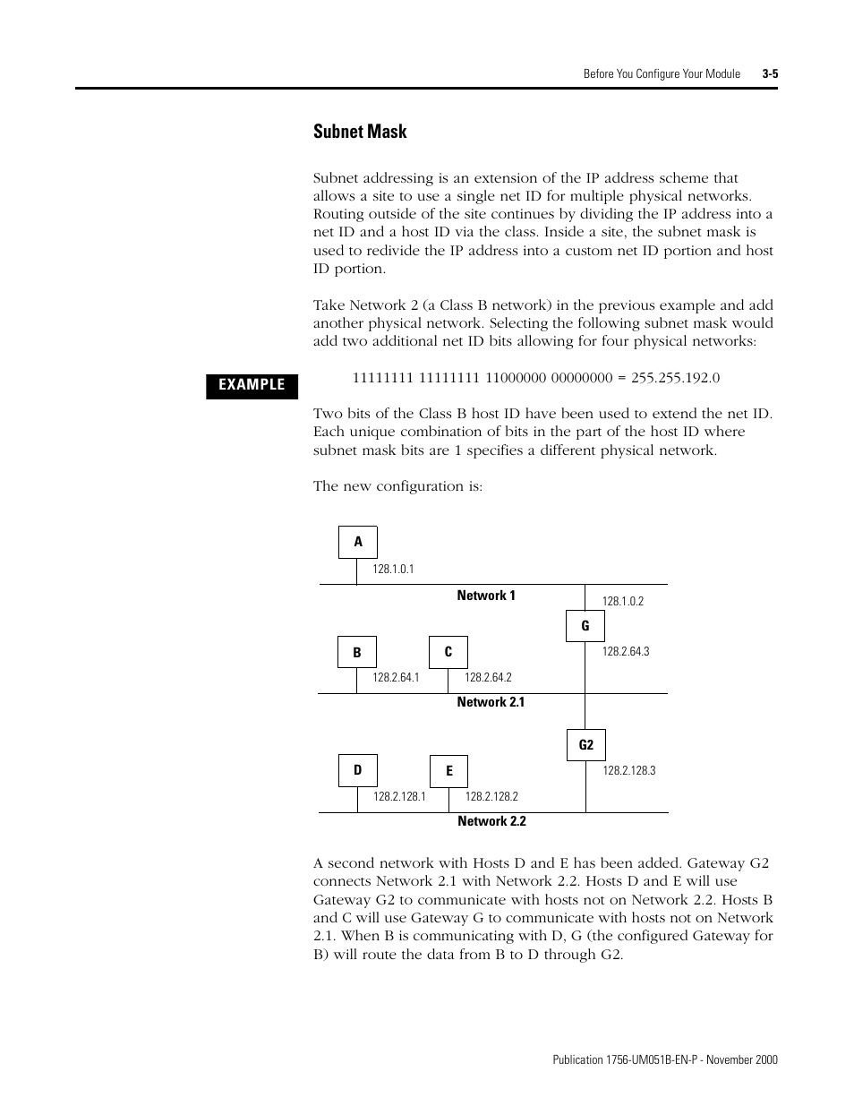 Subnet masks -5, Subnet mask | Rockwell Automation 1756-ENET/B ControlLogix Ethernet Communication Interface Module User Manual User Manual | Page 37 / 122