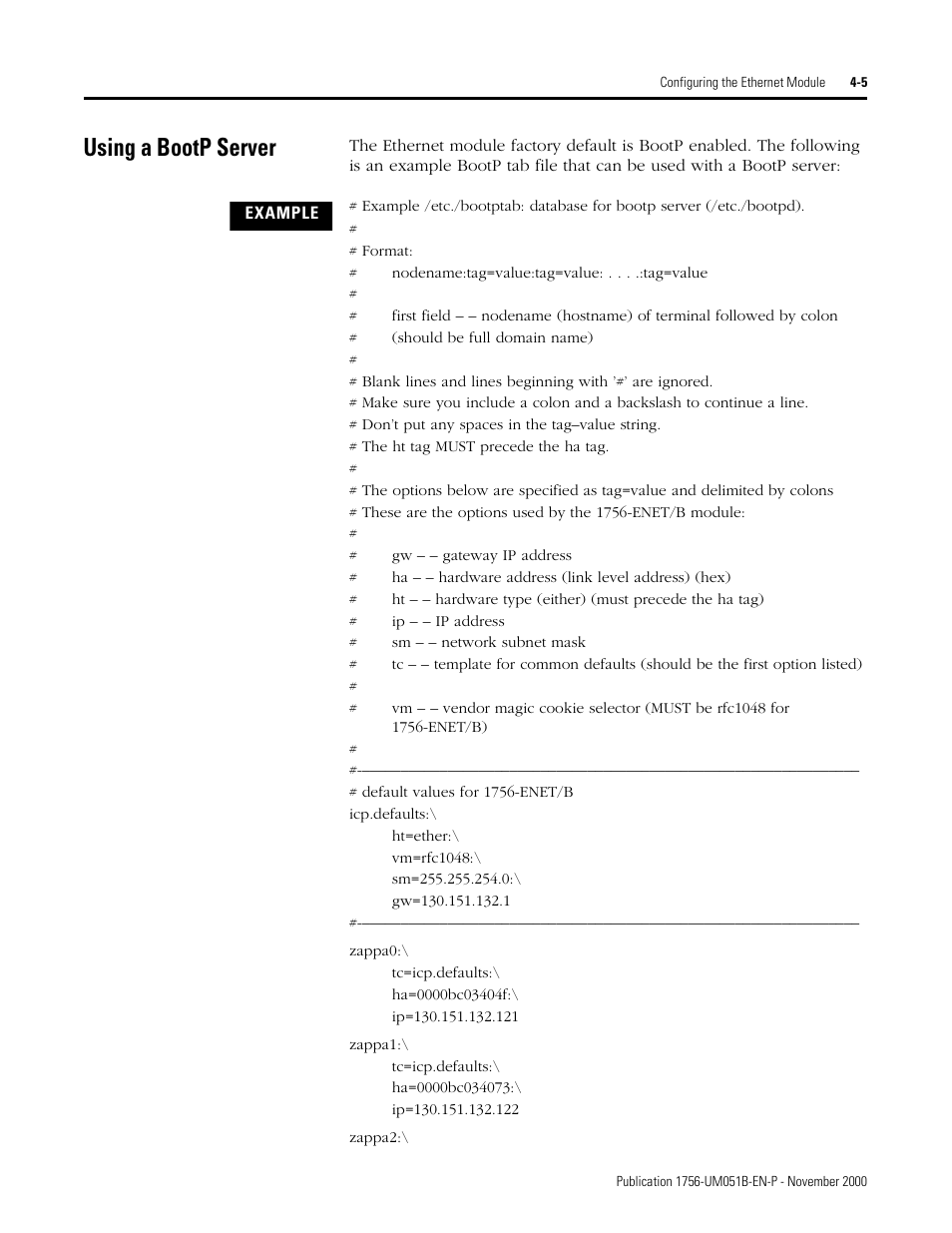 Using a bootp server, Using a bootp server -5 | Rockwell Automation 1756-ENET/B ControlLogix Ethernet Communication Interface Module User Manual User Manual | Page 43 / 122