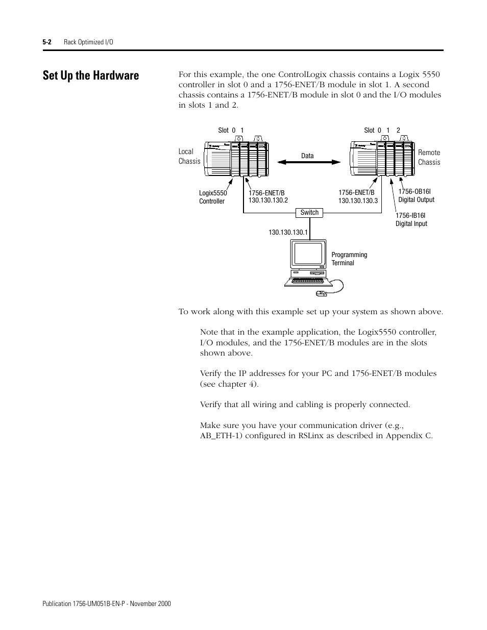 Set up the hardware, Set up the hardware -2 | Rockwell Automation 1756-ENET/B ControlLogix Ethernet Communication Interface Module User Manual User Manual | Page 48 / 122