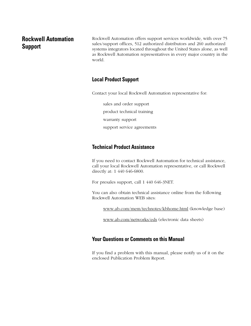 Rockwell automation support | Rockwell Automation 1756-ENET/B ControlLogix Ethernet Communication Interface Module User Manual User Manual | Page 5 / 122