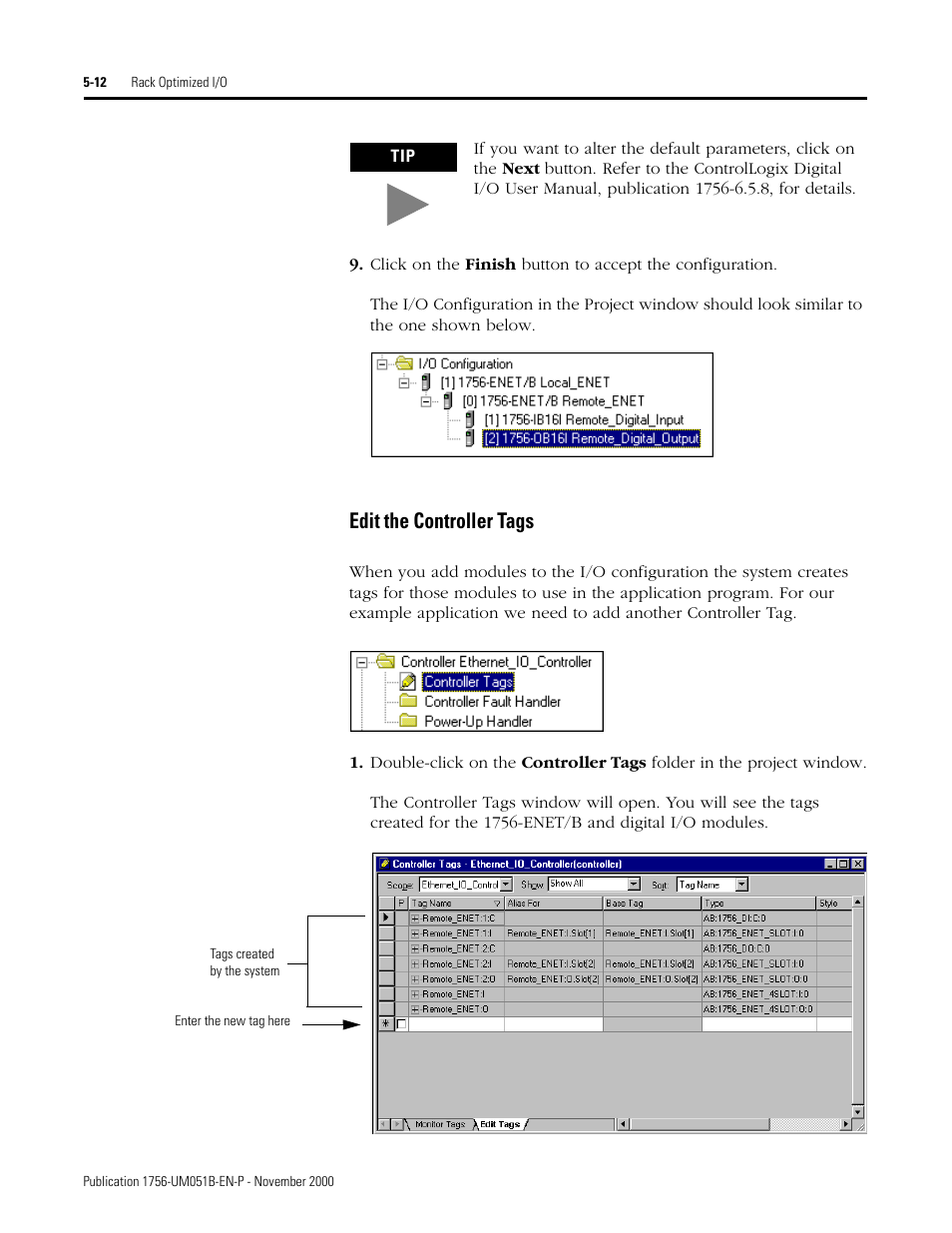 Edit the controller tags -12, Edit the controller tags | Rockwell Automation 1756-ENET/B ControlLogix Ethernet Communication Interface Module User Manual User Manual | Page 58 / 122