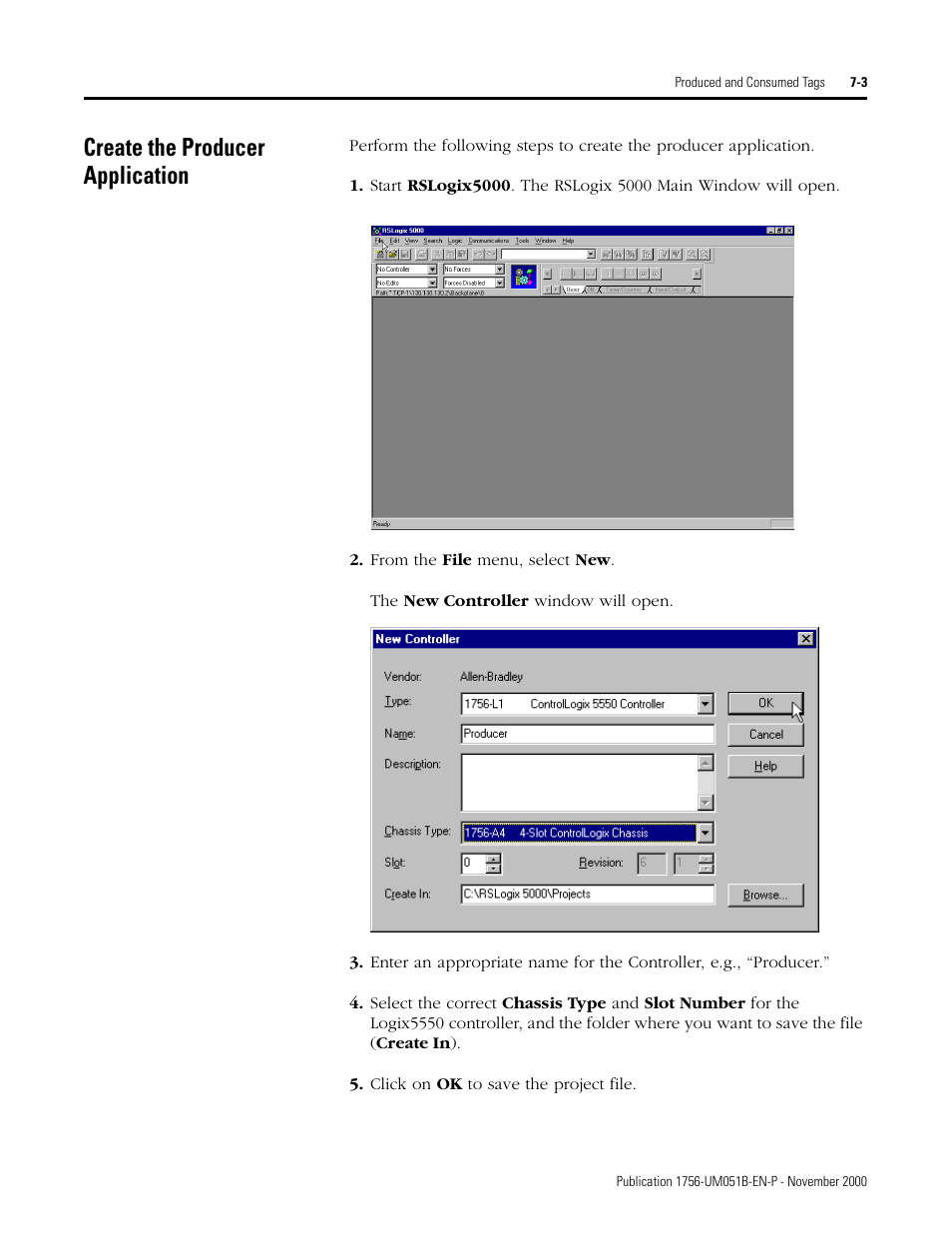 Create the producer application, Create the producer application -3 | Rockwell Automation 1756-ENET/B ControlLogix Ethernet Communication Interface Module User Manual User Manual | Page 79 / 122