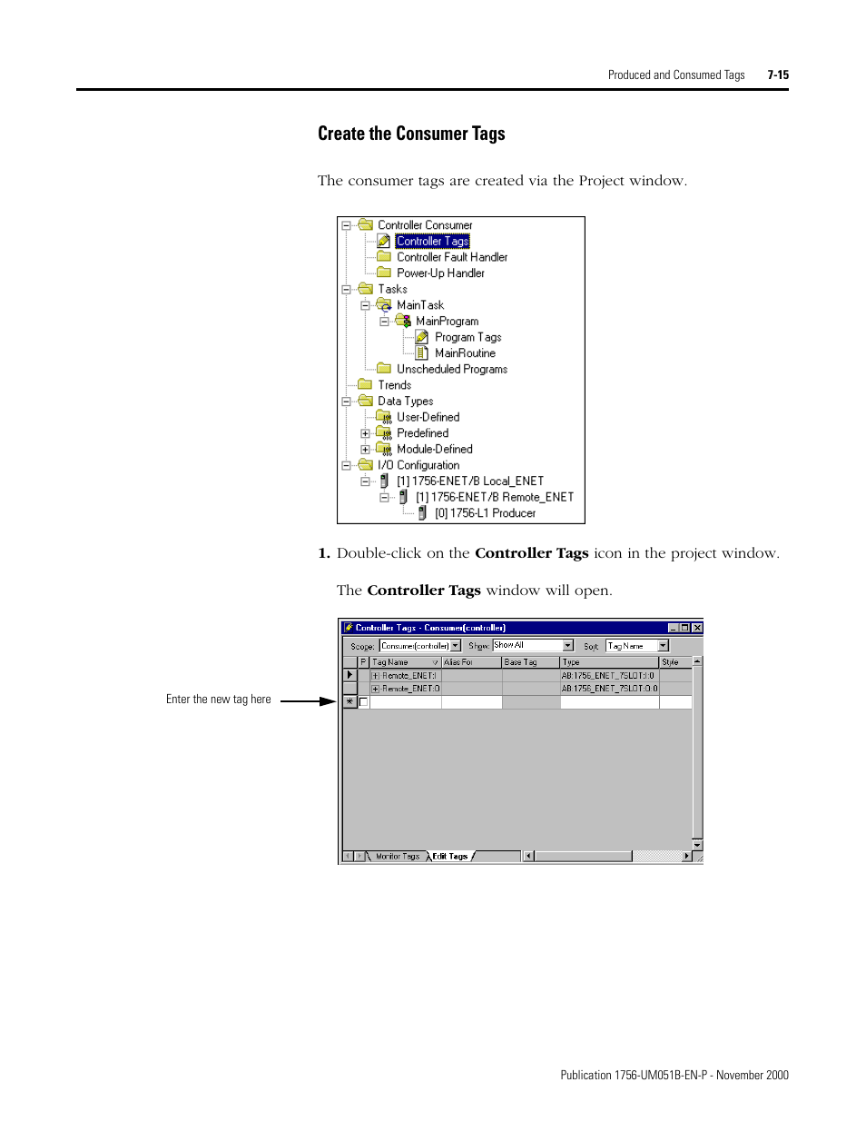 Create the consumer tags -15, Create the consumer tags | Rockwell Automation 1756-ENET/B ControlLogix Ethernet Communication Interface Module User Manual User Manual | Page 91 / 122