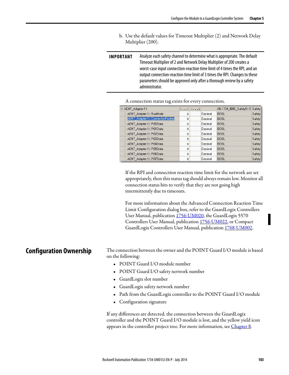 Configuration ownership | Rockwell Automation 1734-IE4S POINT Guard I/O Safety Modules User Manual User Manual | Page 103 / 212