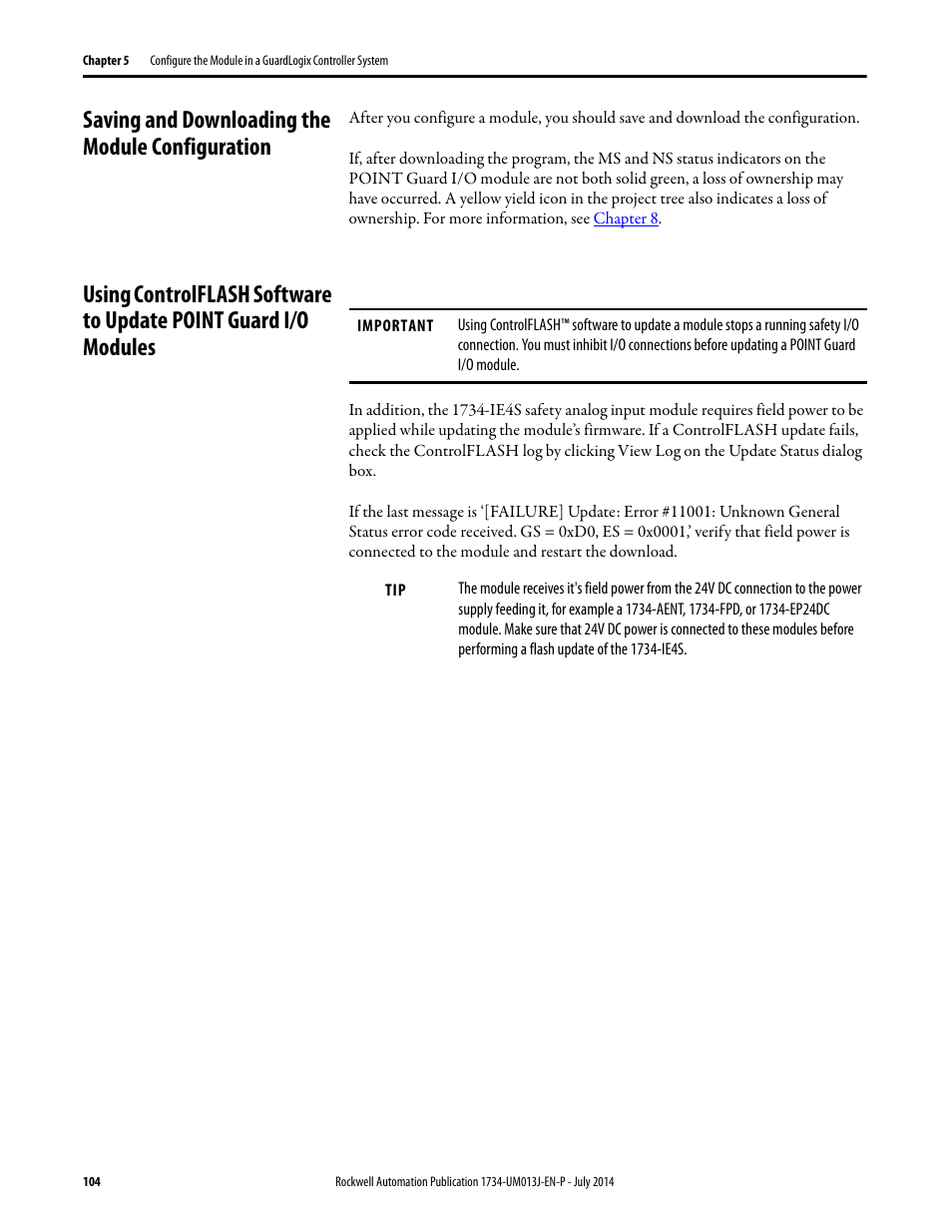 Saving and downloading the module configuration | Rockwell Automation 1734-IE4S POINT Guard I/O Safety Modules User Manual User Manual | Page 104 / 212