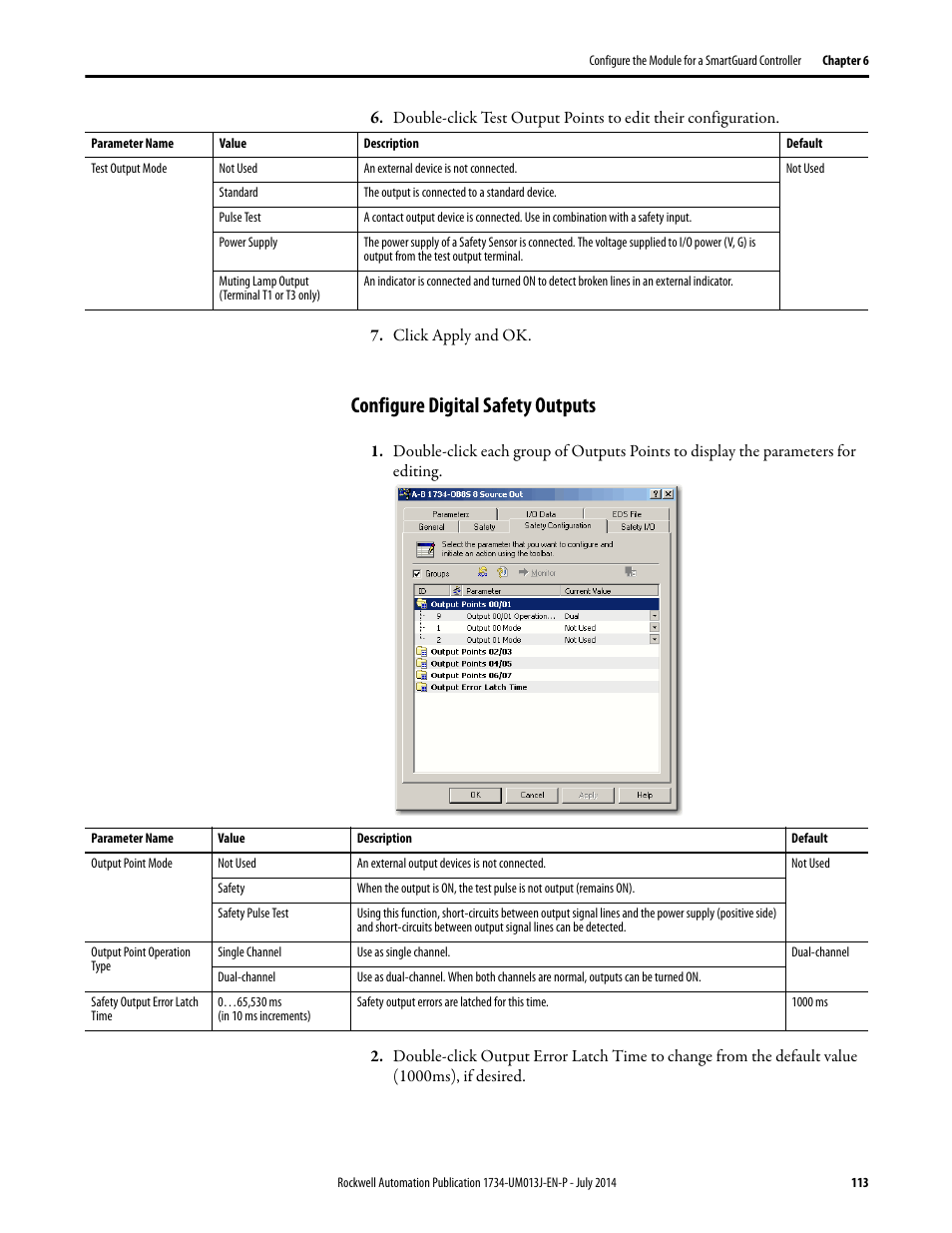 Configure digital safety outputs | Rockwell Automation 1734-IE4S POINT Guard I/O Safety Modules User Manual User Manual | Page 113 / 212