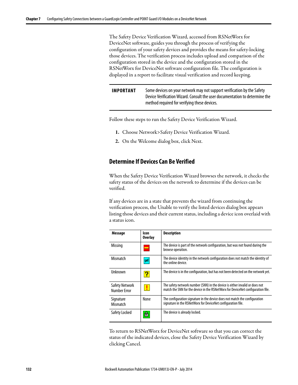 Determine if devices can be verified | Rockwell Automation 1734-IE4S POINT Guard I/O Safety Modules User Manual User Manual | Page 132 / 212