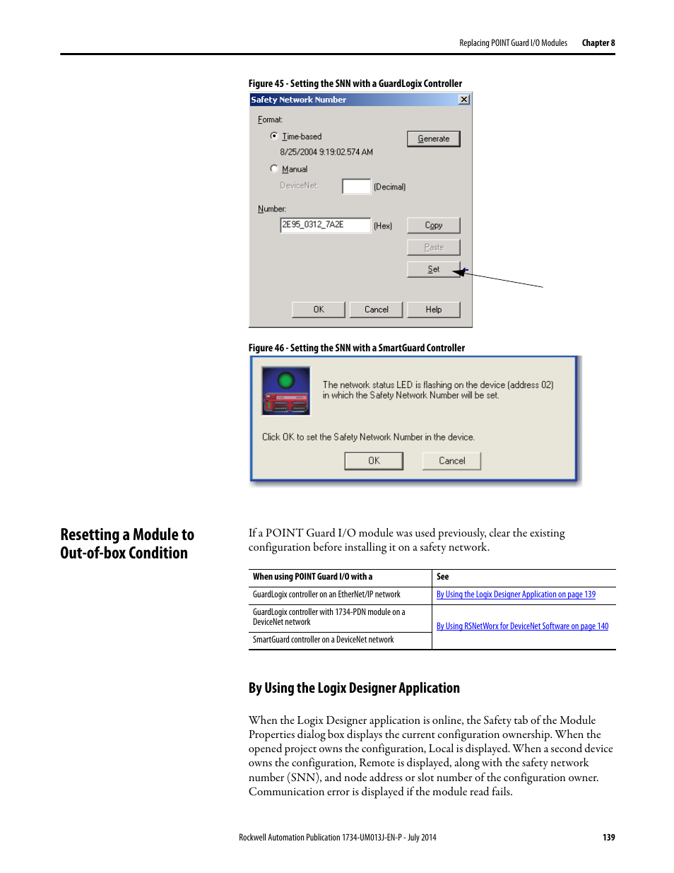 Resetting a module to out-of-box condition, By using the logix designer application | Rockwell Automation 1734-IE4S POINT Guard I/O Safety Modules User Manual User Manual | Page 139 / 212
