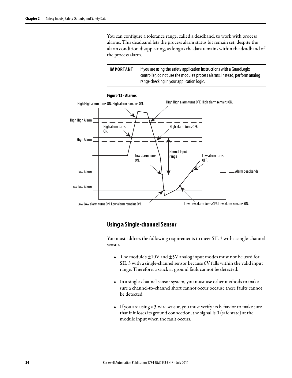 Using a single-channel sensor | Rockwell Automation 1734-IE4S POINT Guard I/O Safety Modules User Manual User Manual | Page 34 / 212