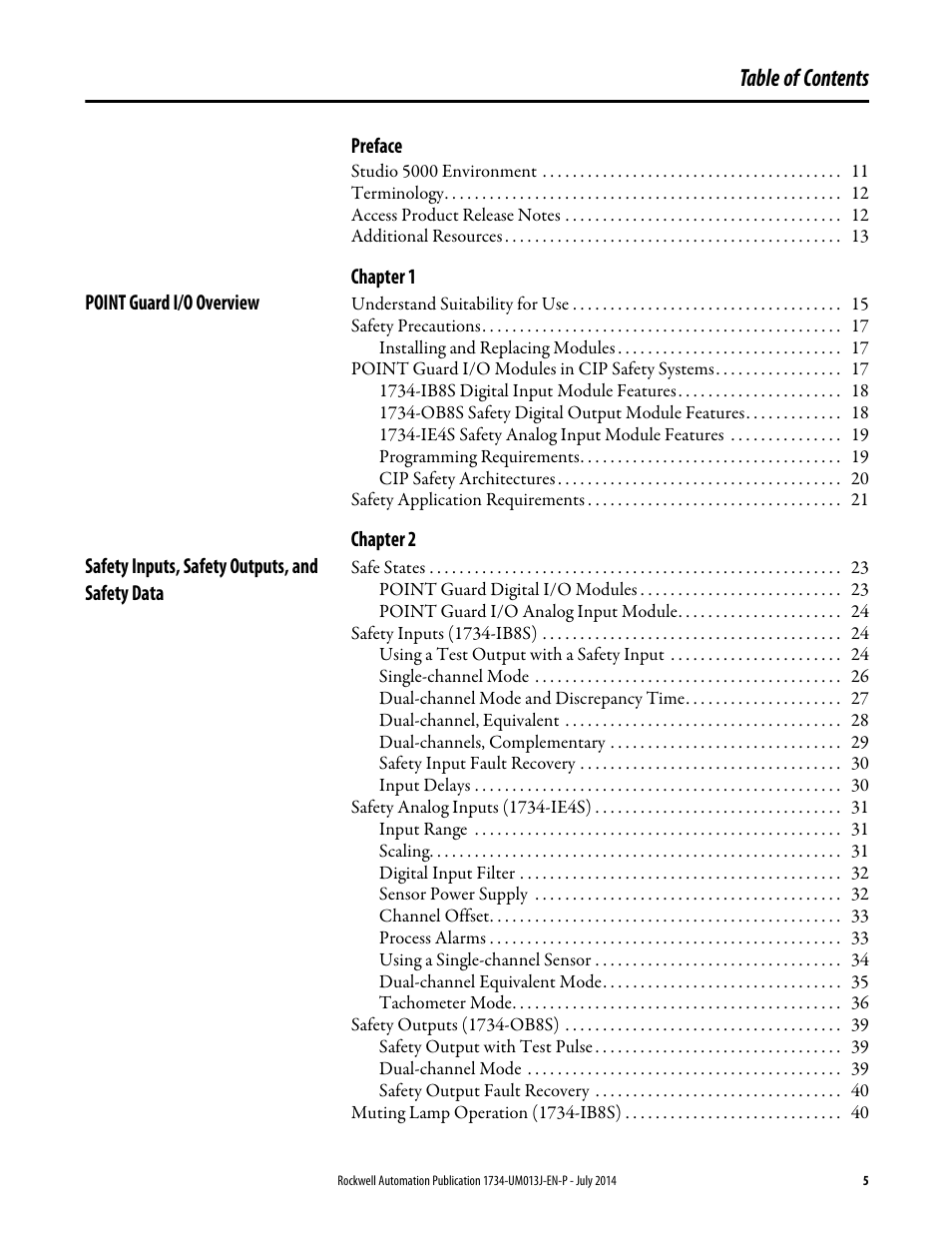 Rockwell Automation 1734-IE4S POINT Guard I/O Safety Modules User Manual User Manual | Page 5 / 212