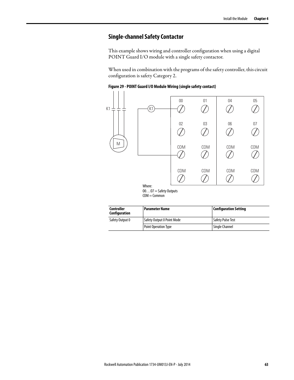 Single-channel safety contactor | Rockwell Automation 1734-IE4S POINT Guard I/O Safety Modules User Manual User Manual | Page 63 / 212