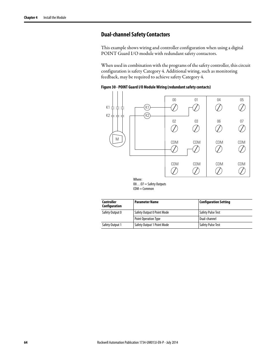 Dual-channel safety contactors | Rockwell Automation 1734-IE4S POINT Guard I/O Safety Modules User Manual User Manual | Page 64 / 212