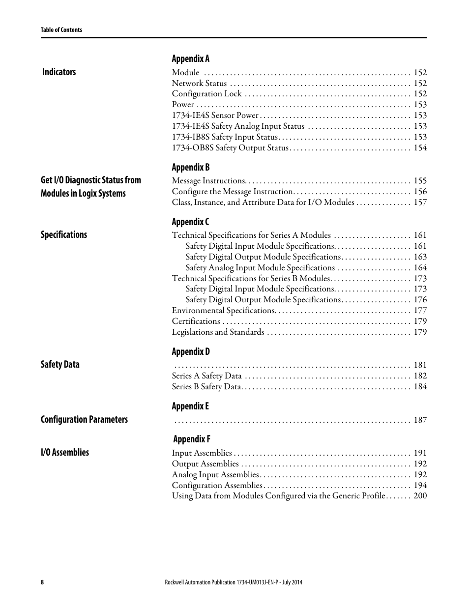 Rockwell Automation 1734-IE4S POINT Guard I/O Safety Modules User Manual User Manual | Page 8 / 212