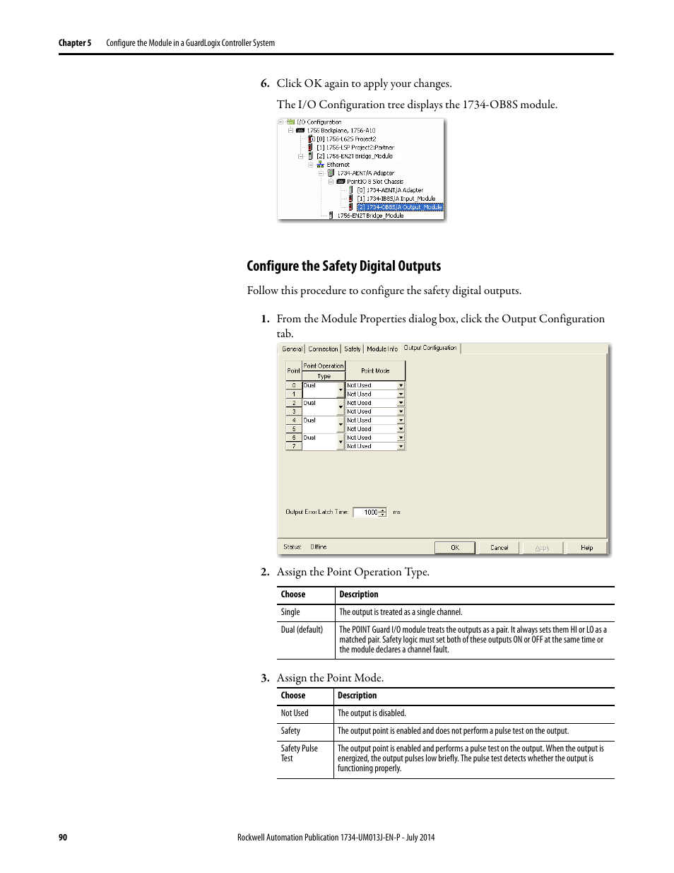 Configure the safety digital outputs | Rockwell Automation 1734-IE4S POINT Guard I/O Safety Modules User Manual User Manual | Page 90 / 212