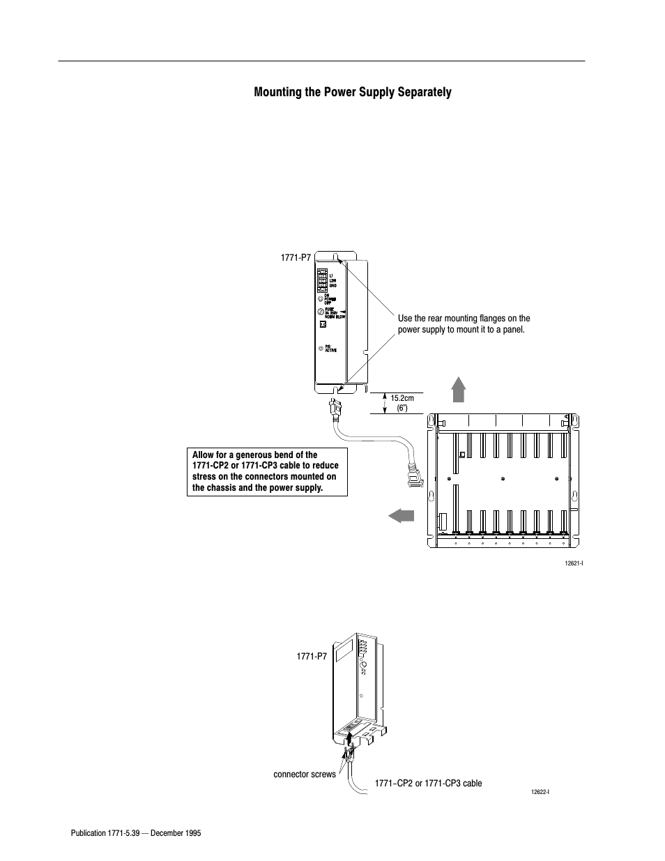 Mounting the power supply separately | Rockwell Automation 1771-P7 AC(120/220V) 16A Installation Instructions User Manual | Page 6 / 10