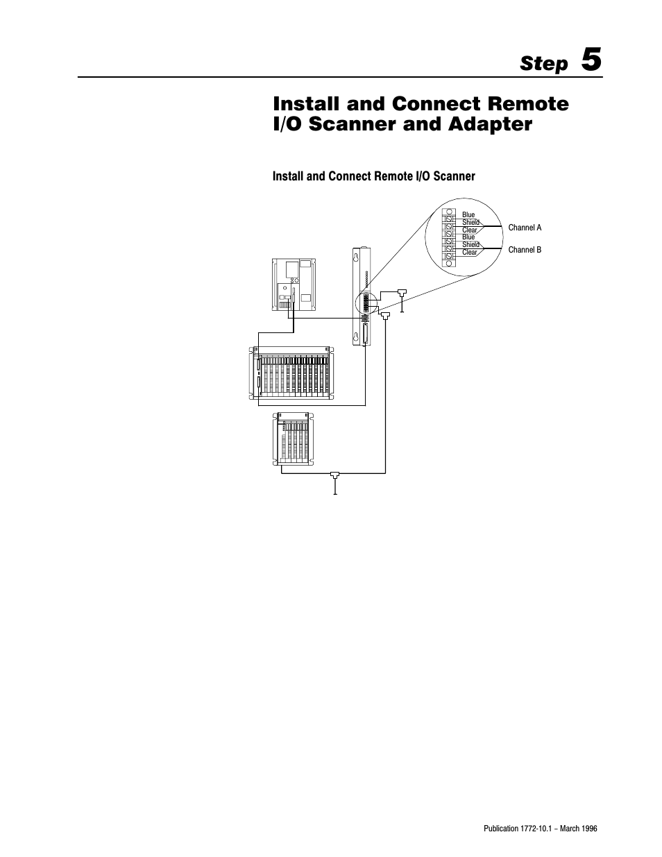 Step, Install and connect remote i/o scanner and adapter | Rockwell Automation 1772-LPx DATA PLC-2 FAMILY PROG CONTRL User Manual | Page 12 / 18