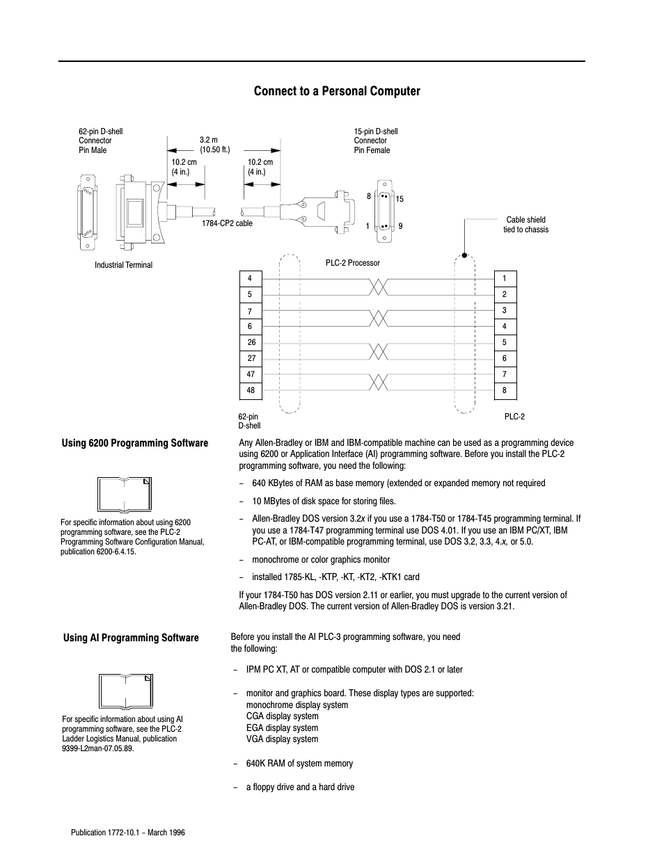 Connect to a personal computer | Rockwell Automation 1772-LPx DATA PLC-2 FAMILY PROG CONTRL User Manual | Page 16 / 18