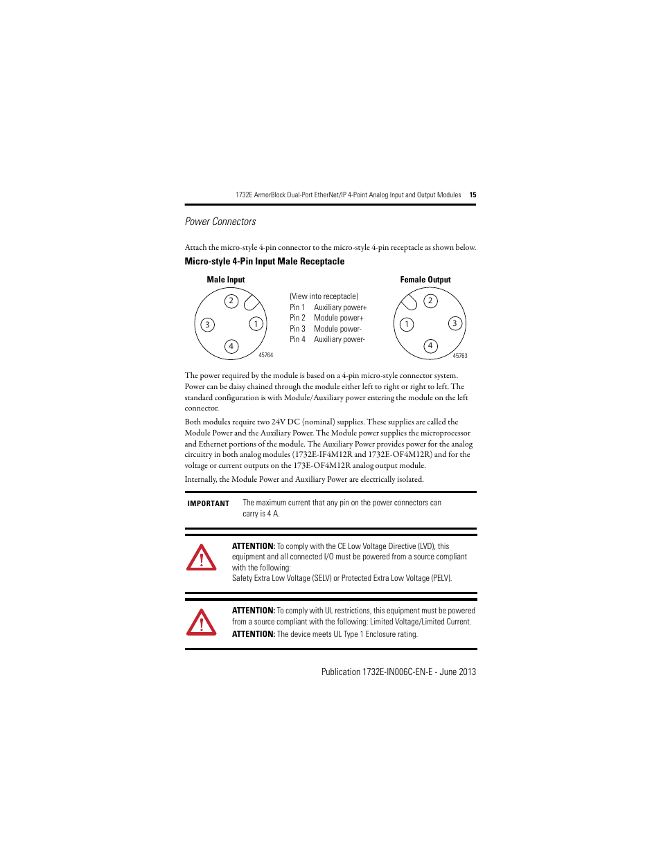 Rockwell Automation 1732E-OF4M12R ArmorBlock Dual-Port EtherNet/IP 4-Point Analog Input and Output User Manual | Page 15 / 24