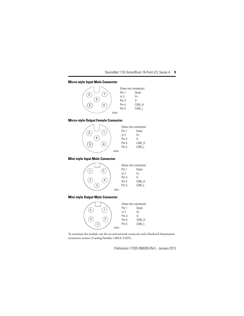 Rockwell Automation 1732D-XXXX DeviceNet ArmorBlock 16-Point I/O, Series A User Manual | Page 9 / 24