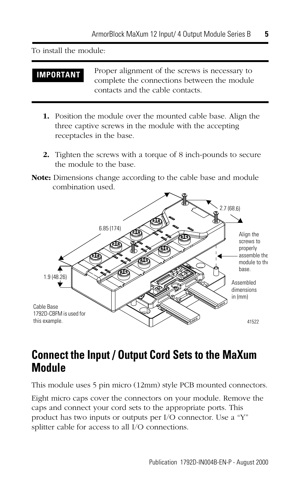 Rockwell Automation 1792D-12BVT4D ArmorBlock MaXum 12 Input/4 Output Module Series B User Manual | Page 5 / 16